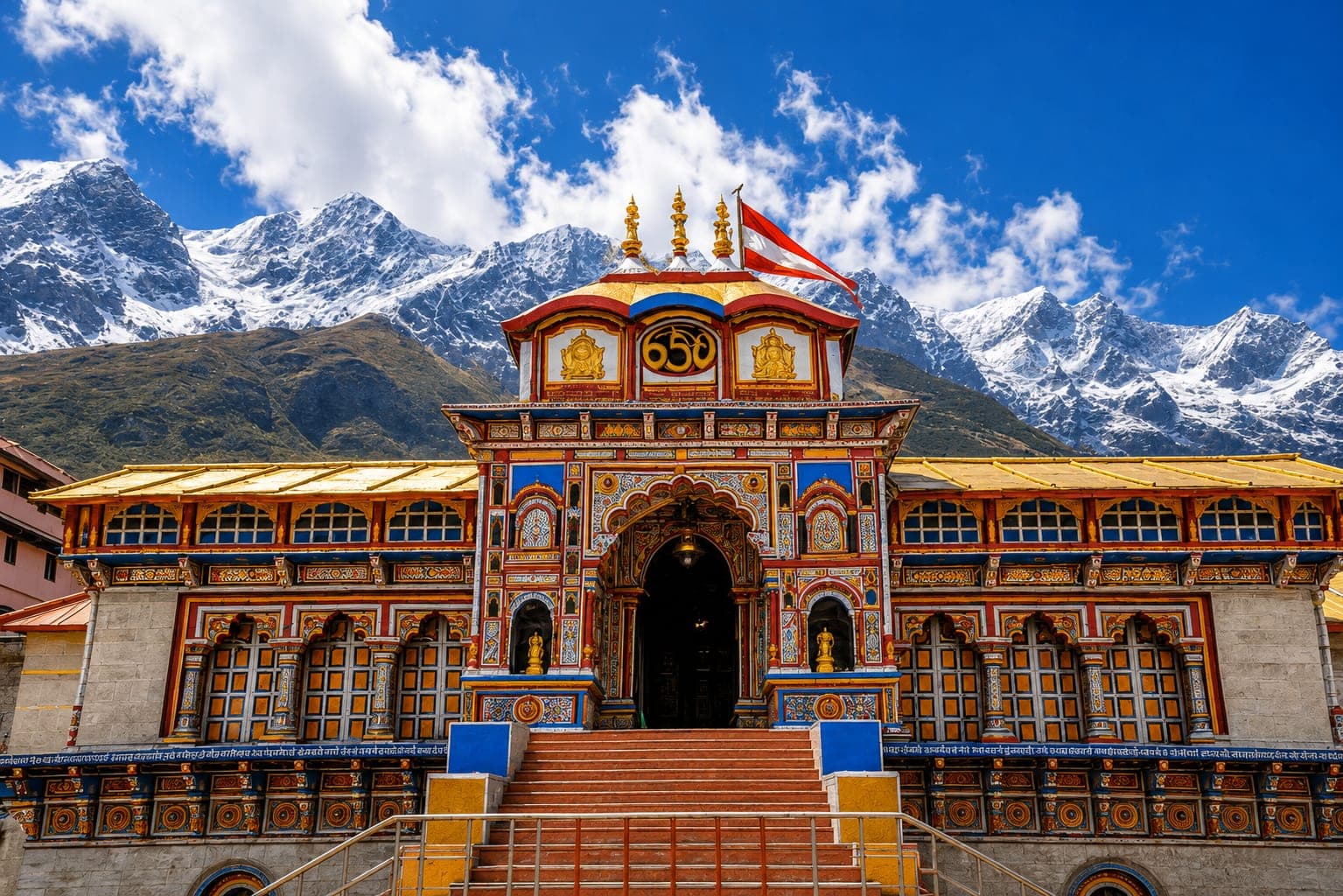 Badrinath Temple's colourful facade
