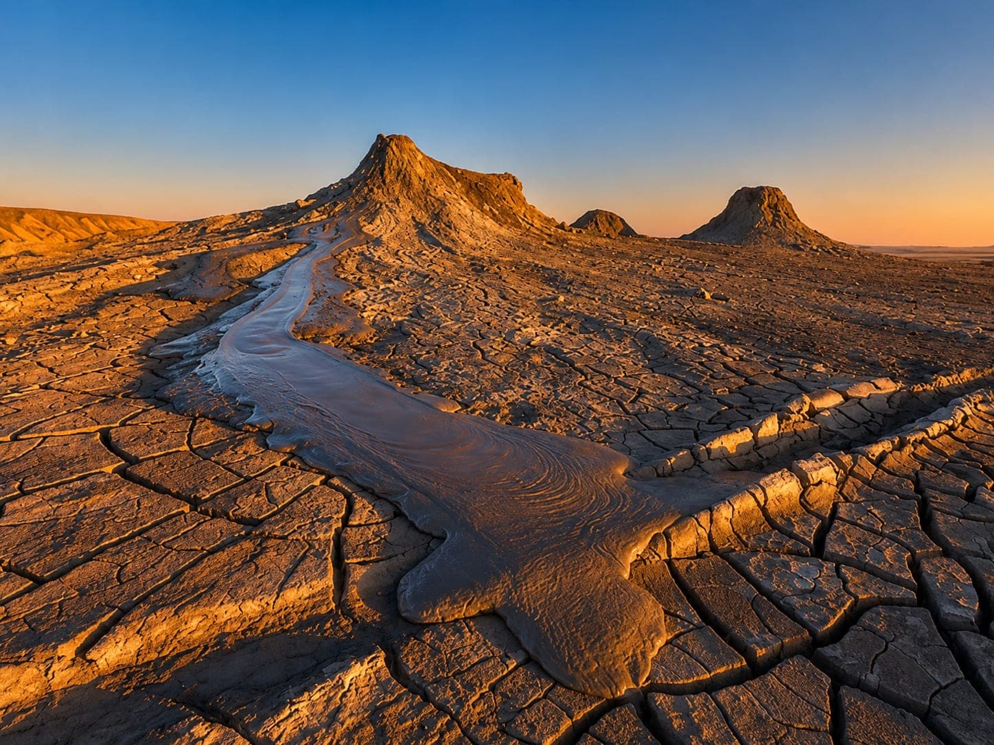 Mud volcanoes at Gobustan National Park, Azerbaijan