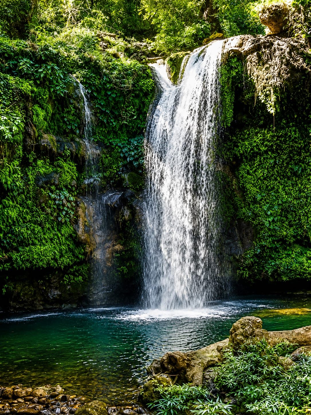 A forest waterfall near Corbett, part of the healing-trip nature stops