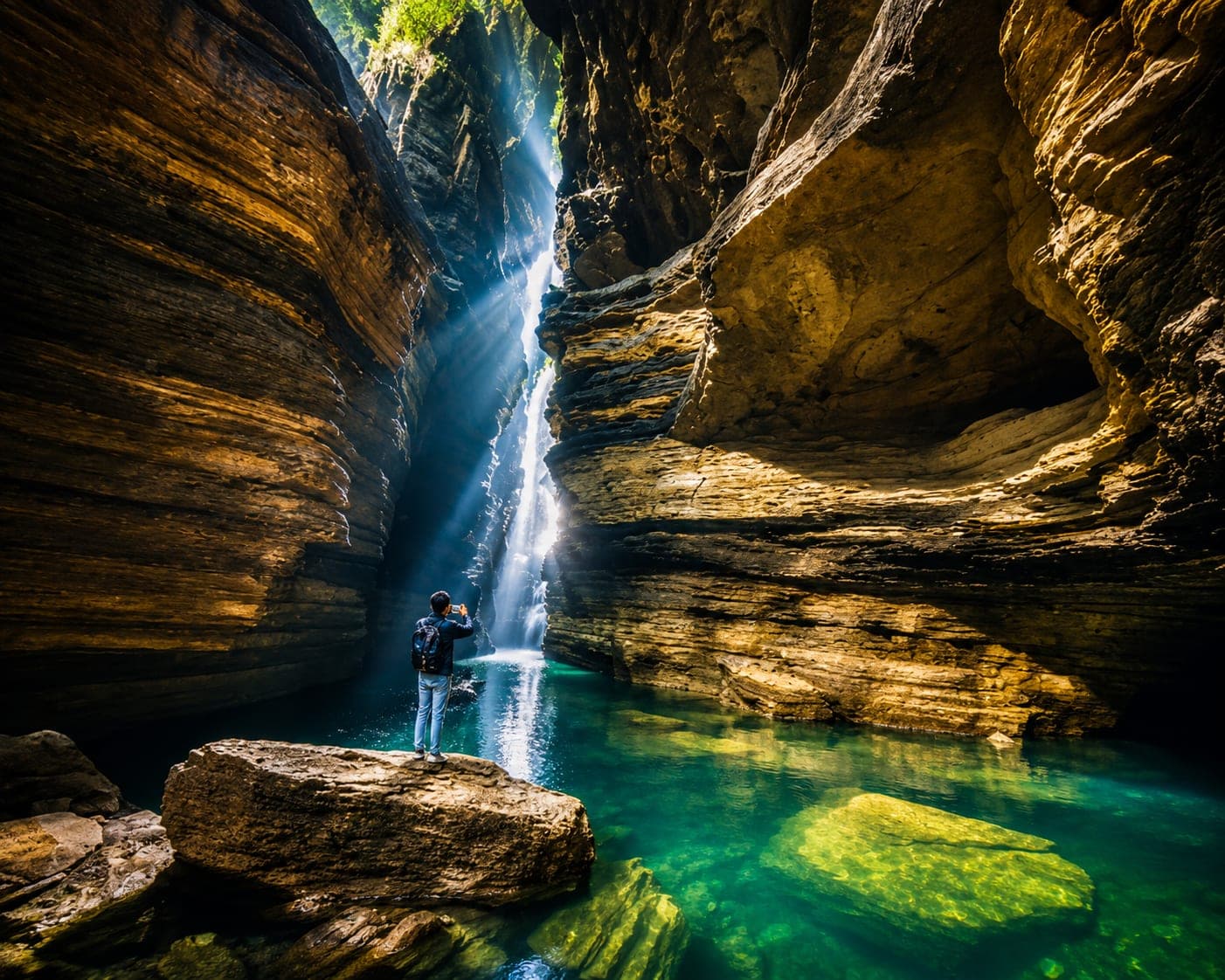The gorge at Davis Falls in Pokhara